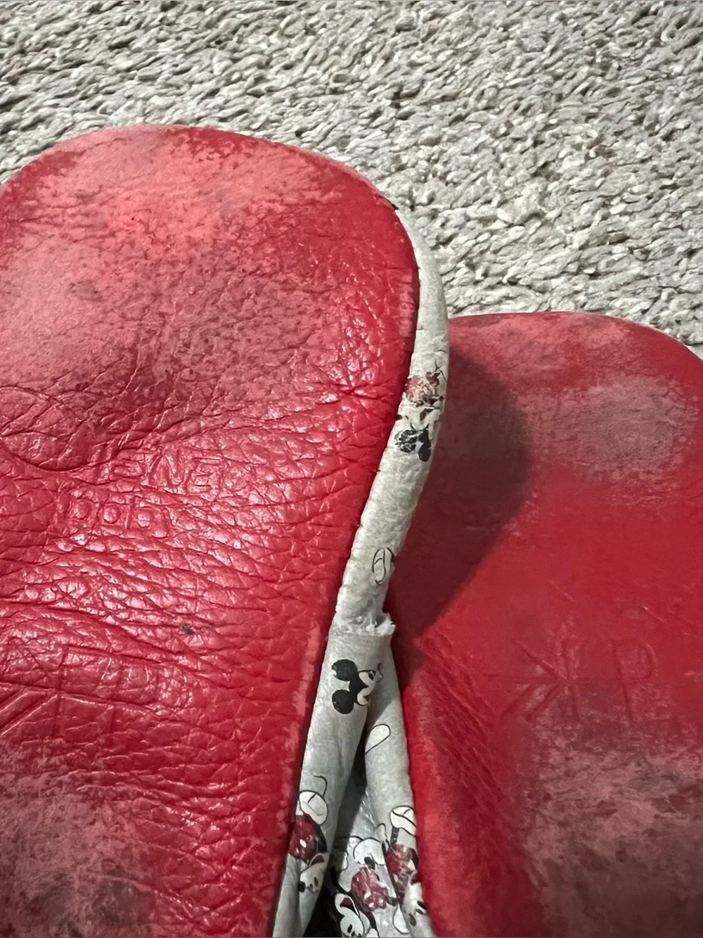Freshly Picked Disney Mickey Mouse Grey and Red Baby Moccasins Size 6
